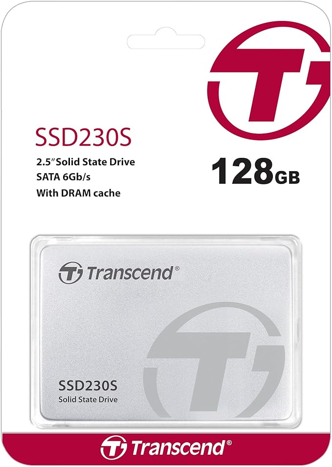 Transcend SSD230 128GB 2.5" SATA III 6Gb/s Internal SSD with DRAM, Up to 560MB/s, for PS4/ PCs/Laptops, Desktops/Notebooks, 3D TLC Internal Solid State Drive with SLC Cache, RAID Engine, LDPC Coding