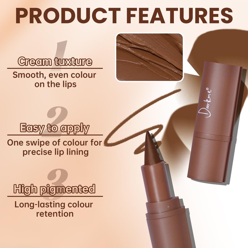 HOSAILY Lip Liner Gloss Set, Light Brown Plumping Lip Liner Lip Pencil Moisturizing Lightweight Lip Gloss Lip Combo, High Shine Glossy Lip Tint Lip Stain Makeup Long Lasting Lip Contour for Women