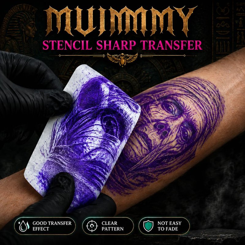 Mummy Tattoo Stencil Transfer Gel, Fast Clear Long Lasting, Pink 3.38oz