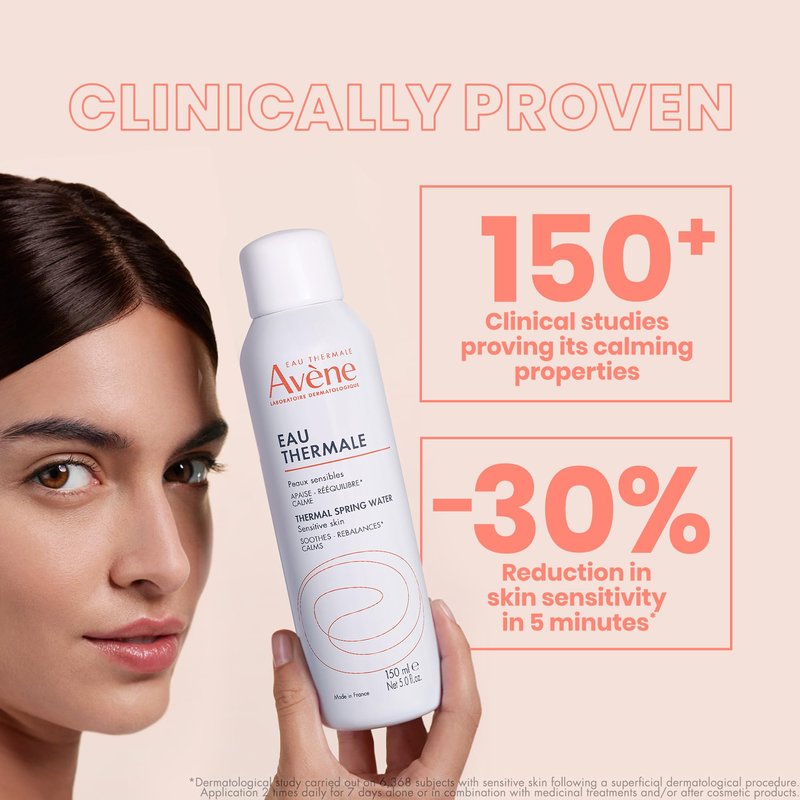 Avène Thermal Spring Water, Soothing Calming Facial Mist Spray for Sensitive Skin, 5 Fl Oz