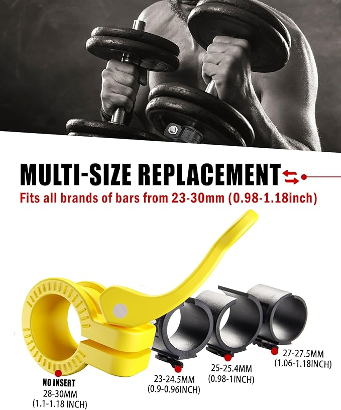 ZY-HUAN Mini Barbell Clips 1 inch I Multi-Size Adjustable Barbell Collar I 1 inch Barbell ClampsIQuick Release Weight Clips Pair of Locking for Dumbbell Bar
