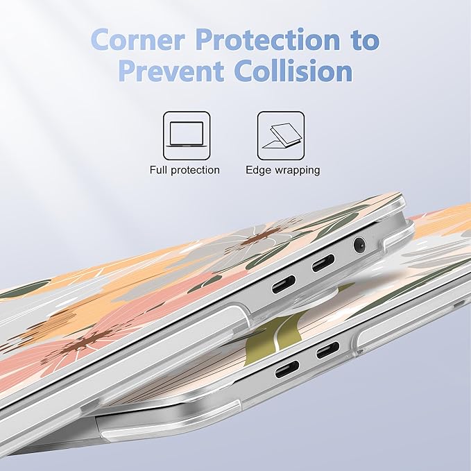 Lepeoac for MacBook Pro 16 inch Case 2019 2020 Release Model A2141, Plastic Hard Shell Cover with Keyboard Cover & Screen Protector for MacBook Pro 16 inch with Touch Bar & Touch ID - Floral P227