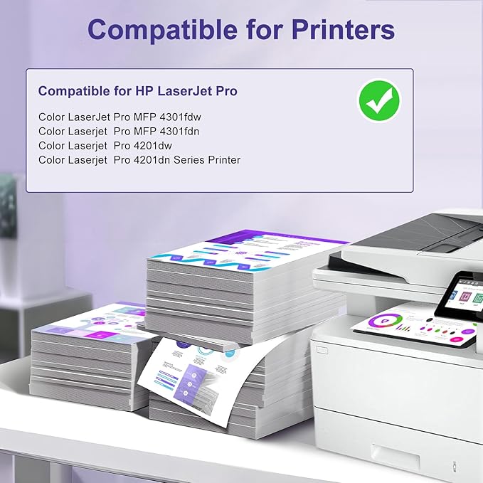ManyJets 210A Toner Cartridges 4 Pack with Chip Compatible for HP 210A/210X W2100A/W2100X High Yield Replacement for Color LaserJet Pro MFP 4301fdw/4301fdn/4201dw/4201dn Series Printer (4-Pack, BCMY)