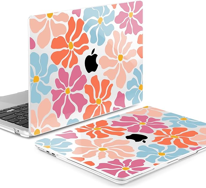 MEEgoodo Case for M5/M4/M3/M2 MacBook Air 13 inch 2026 2025 2024 2022, Fit Model A3449/A3240/A3113/A2681, Case Compatible with MacBook Air 13.6-inch, Minimalist Style Floral