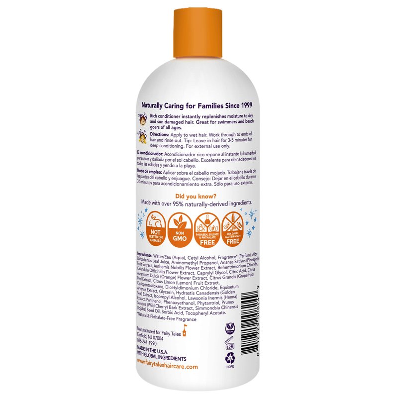 Fairy Tales Sun & Swim Lemon-Aid Kids Conditioner - After Pool & Beach Hair Conditioner - Replenishes Moisture, Softens & Detangles After Chlorine, Salt & Sun - Citrus Scent - 32 oz