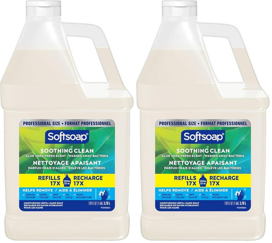 Softsoap Liquid Hand Soap Refill - Aloe Vera Fresh Scent, Soothing Clean | 1 Gallon (Pack of 2)