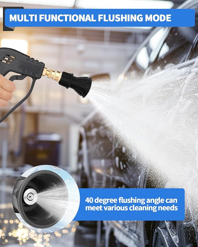 40 Degree Pressure Washer Nozzle - Stainless Steel, Pressure Washer Nozzles Guard, 1/4" Quick Connect, High-Efficiency Pressure Washer Nozzle Tips with Rubber Guard (4.0 Orifice)