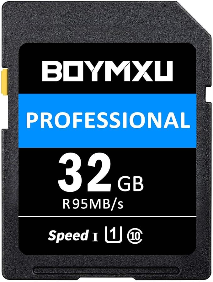 32GB Memory Card, BOYMXU Professional 1000 x Class 10 UHS-I U3 Card Compatible Computer Cameras and Camcorders, 32gb Card Up to 95MB/s, Blue/Black