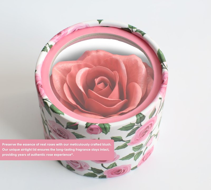 3D Rose-Shaped Cream Blush in Pink - Silky Smooth Finish, Buildable Glow, with Real Rose Scent | Hermoso Rubor en Forma de Rosa
