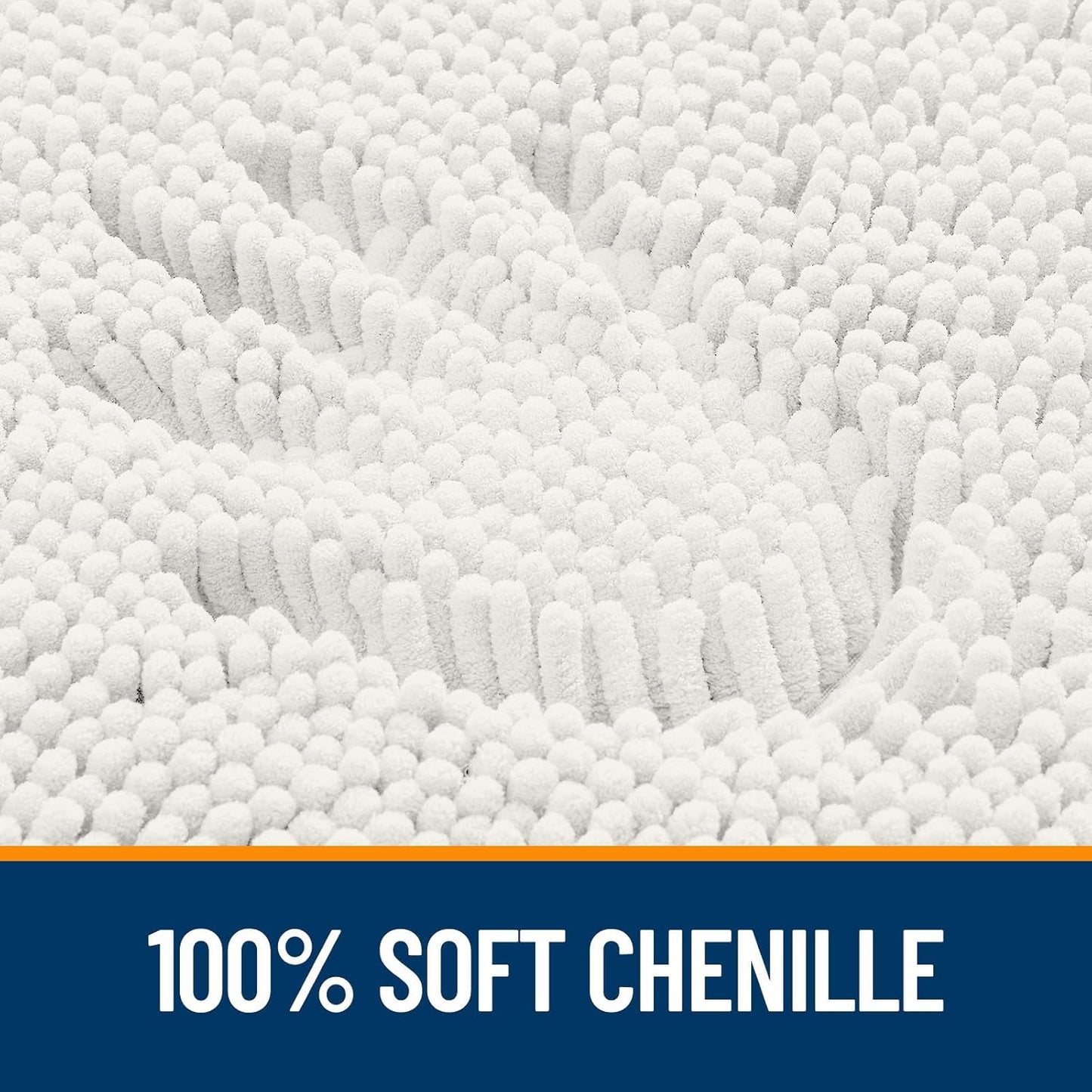 OLANLY Bath Rugs - Extra Soft Chenille, Quick-Dry & Machine Washable | 24x16 Inches, Ivory