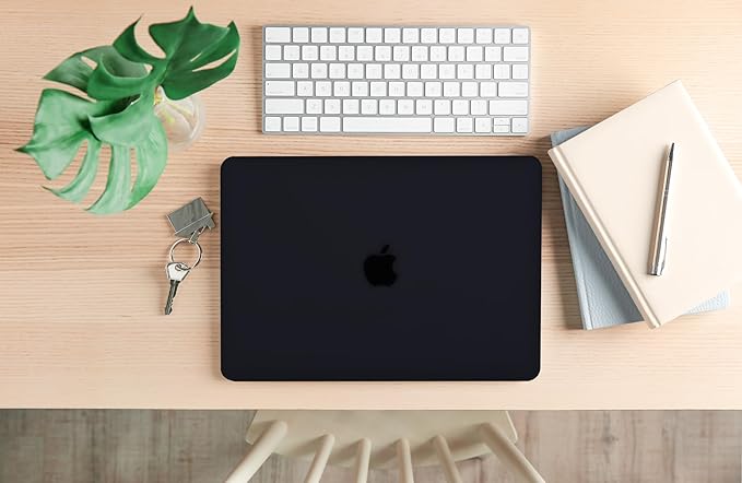 Crystal Black Case for MacBook Pro 13 inch M2 M1 A2338 A2289 A2251 A2159 A1989 A1706 2023-2016 Release with Touch ID, 6 in 1 Plastic Hard Shell&Keyboard Cover&Screen Protector&Webcam Cover