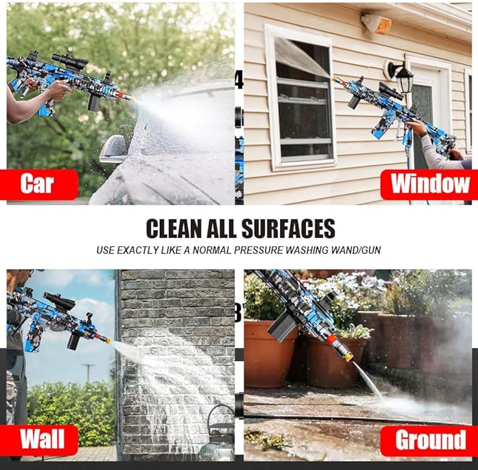 Pressure Washer Gun with Swivel â 3600 PSI High Pressure Spray Gun with 3/8" Quick Connect Plug â Foam Cannon Compatible Power Washer Handle for Car, Home & Outdoor Cleaning (Blue)