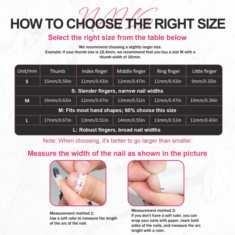 HOMSERA Handmade Press on Nails - Dark Luxury Press on Fake Nails Reusable 4D Press on Nail for Birthday Party Live Salon