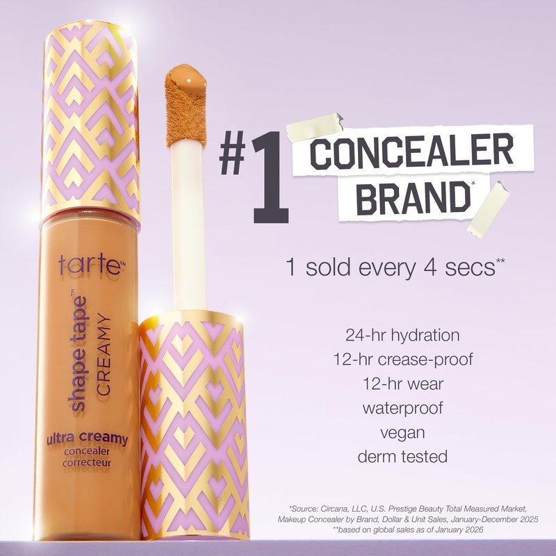 tarte shape tape creamy concealer – Full Coverage Makeup with Built-In Eye Cream, 24HR Hydrating Natural Moisturizing Matte Finish for Redness & Fine Lines, Vegan & Cruelty-Free, full size, 47S