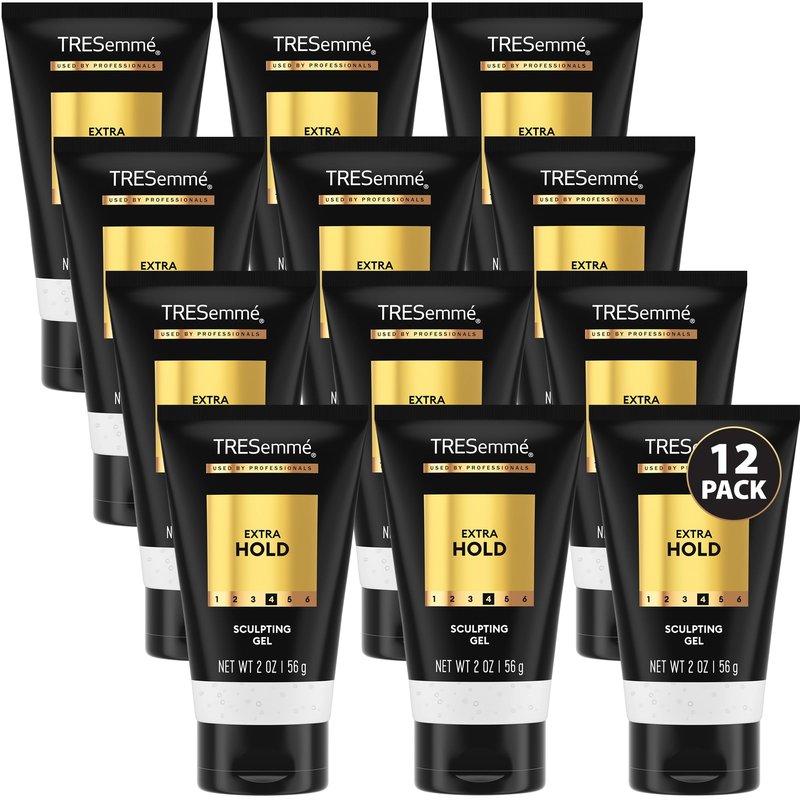 TRESemmé Sculpting Gel, Travel-Size, Extra Hold 12-Pack – Professional-Quality Formula, 24H Frizz Control, 2 Oz Ea