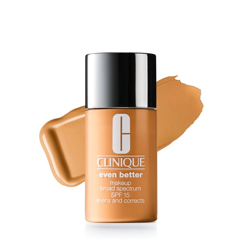Clinique Even Better Makeup Liquid Foundation SPF 15 With Vitamin C For Dry + Oily Combination Skin Types | Medium Coverage + Natural Finish | Evens Skin Tone + Reduces Dark Spots, Chai, 1 Fl Oz