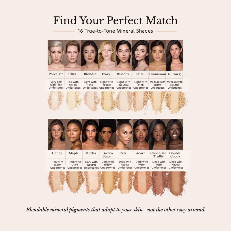 Bellapierre Mineral Foundation SPF 15 – Loose Powder Foundation, Full Coverage Mineral Makeup with Matte Finish – Vegan, Cruelty Free, Hypoallergenic, Oil & Talc Free – 0.32 oz