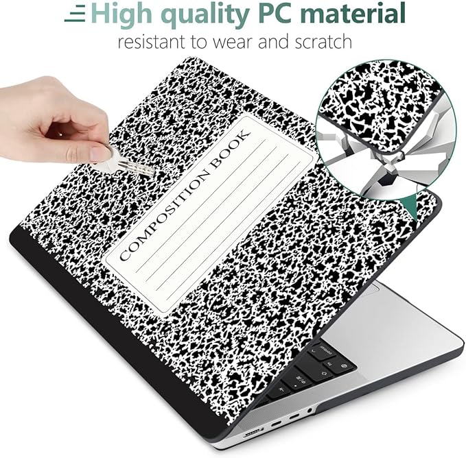 DONGKE Compatible with MacBook Pro 16 Inch Case (2026-2021 Release, M5 M4 M3 M2 M1 Pro/Max Chip), Plastic Hard Shell Cover with Keyboard Cover & Screen Protector for MacBook Pro 16", Composition Book