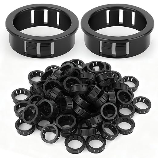GAGIRA 100PCS 7/8" Black Cable Snap Bushing Grommet, Snap in Cord Bushing Protect Cables