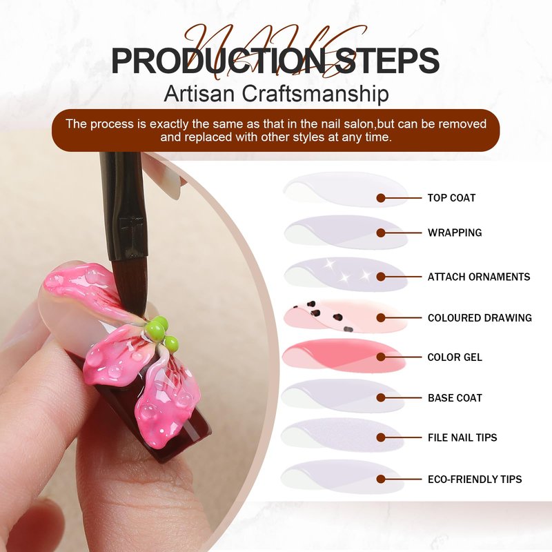 HOMSERA Handmade XL White Press On Nails Long Square, French Tips 3D Sun Golden Flower Charms Design, 10PCS Luxury Acrylic Fake Nails with Sparkling Crystals, Reusable Full Cover Glam Nails for Women