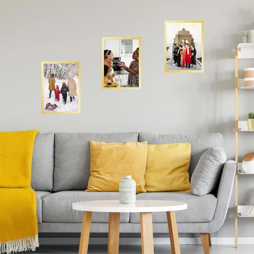 JCJMY 13x18 Picture Frame - Elegant Gold Design for Horizontal & Vertical Wall Display | Perfect for Posters & Photos