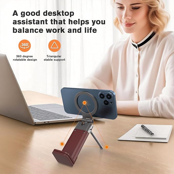 YAGHVEO Airplane Phone Holder Travel Essentials for Women,Magnetic Phone Holder for Plane Tray Table & Luggage Handle,Travel Sized 360° Rotation Foldable Desk Phone Stand for Long Flight Mother's Day
