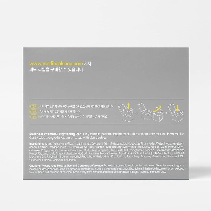 Mediheal Toner Pads - Radiance Boosting Niacinamide & Sea Buckthorn - Vegan Blemish Care | 100 Count