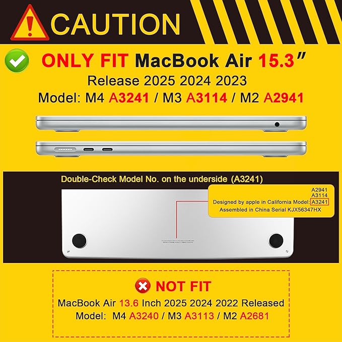 MEEgoodo for M5/M4/M3/M2 MacBook Air 15 inch Case 2026 2025 2024 2023, Case Fit Model (A3448/A3241/A3114/A2941) for MacBook Air 15.3 inch, Coquette Ribbon Bow