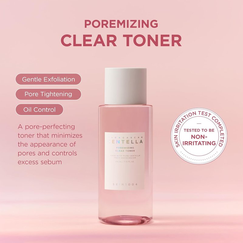 SKIN1004 Poremizing Clear Toner - Korean Facial Toner with Pink Salt & Centella | 7.10 fl. oz (210ml) for Pore Care & Hydration