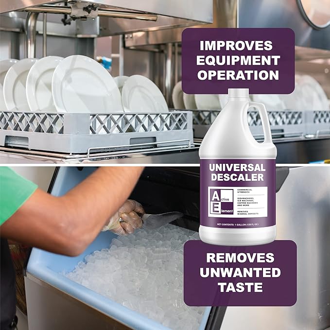 Universal Descaler - 1 Gallon - Commercial Grade Delimer for Dishwasher - Ice Machine Cleaner and Coffee Pot Descaler - Steam Tables - Hand Descaling