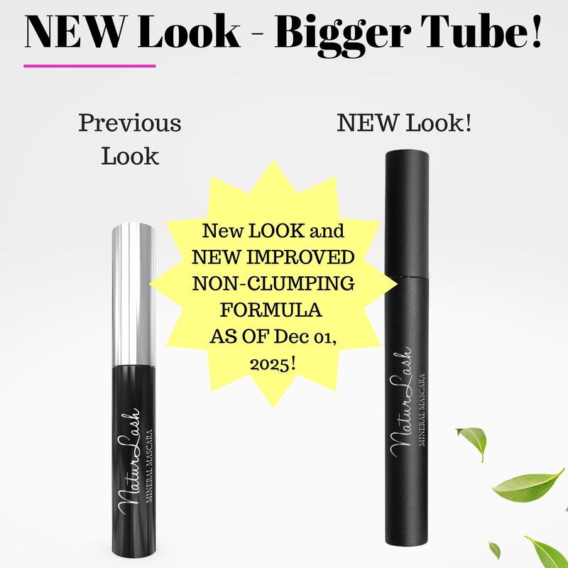 Fifth & Skin NATURLASH Natural Mascara (BLACK) Hypoallergenic for Sensitive Eyes – New Formula - New Packaging! Vegan - Cruelty, Gluten, Nut & Paraben Free - Nourish Your Lashes