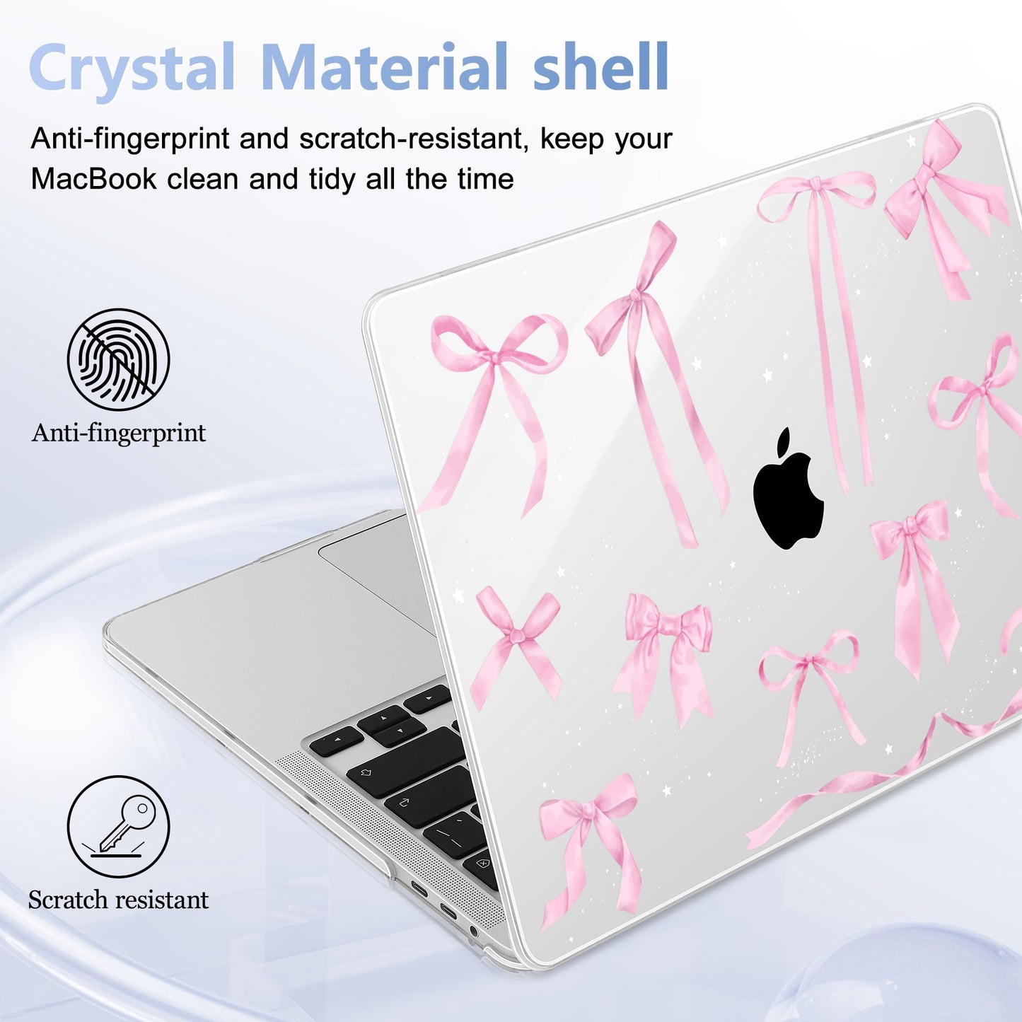 Lepeoac for MacBook Pro 16 inch Case 2019 2020 Release Model A2141, Plastic Hard Shell Cover with Keyboard Cover & Screen Protector for MacBook Pro 16 inch with Touch Bar & Touch ID, Bowknot