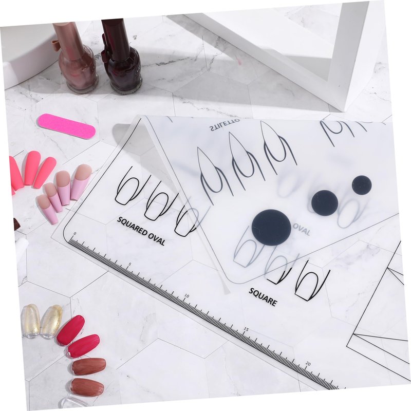 Beaupretty Acrylic Nail Training Mat, Manicure Art Practice Mat Silicone Trainer Sheet Practice Pad Nail Tool for Acrylic Fingernails