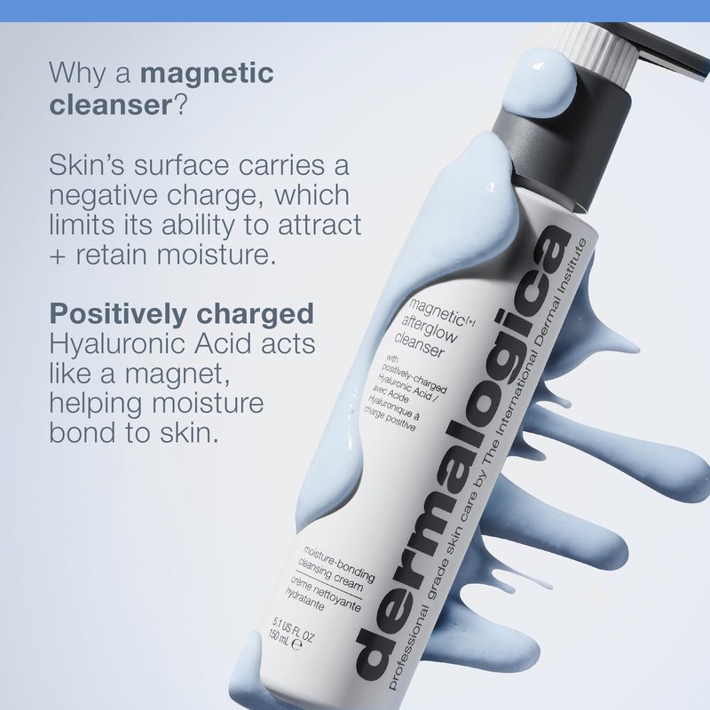 Dermalogica Magnetic AfterGlow Facial Cleanser, Mucin Cleansing Cream with Hyaluronic Acid - Delivers Glowing and Moisturizing Skin, 10 fl oz