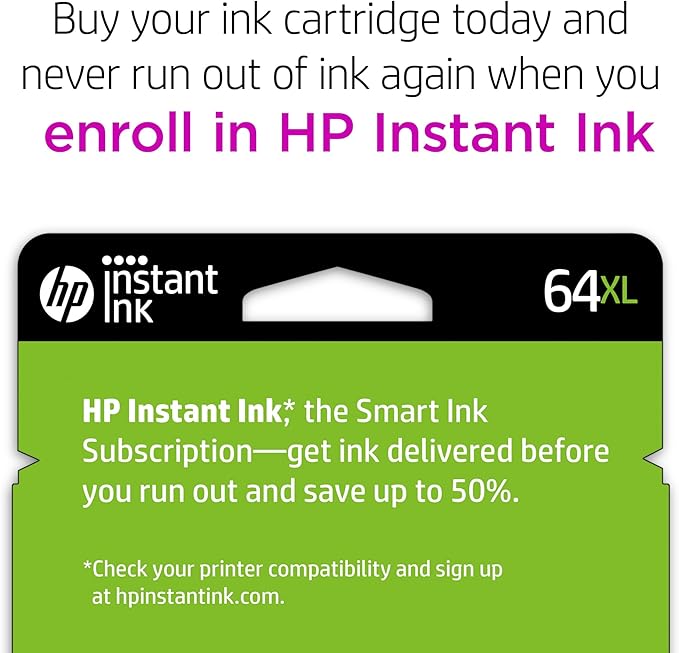 HP 64XL Tri-Color High-Yield Ink Cartridge Printers | Works with Printer Series: Envy Inspire 7950e; Envy Photo 6200, 7100, 7800; Tango | Eligible for Instant Ink | N9J91AN