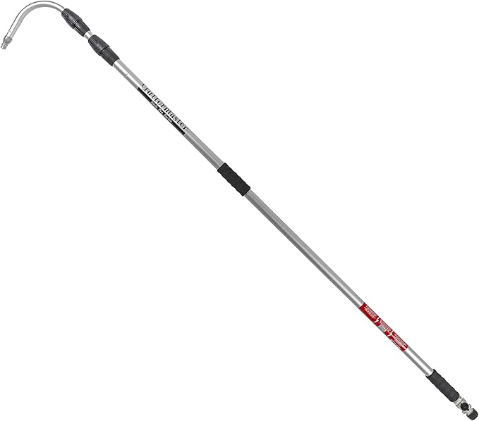 Guttermaster Pro Telescopic Water Fed Pole, Gutter Cleaning Tool with Curved End -Easy Gutter Cleaning from the Ground, Connects to Most Garden Hoses, No Special Attachments Needed,Extends 16 Feet