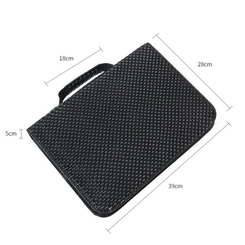 PU Leather Hair Scissors Case Pouch – Holds 24 Shears, Large Capacity Barber Organizer Bag, Durable Portable for Hairdresser Stylist – 15.35 x 11.02 x 1.96 Inch