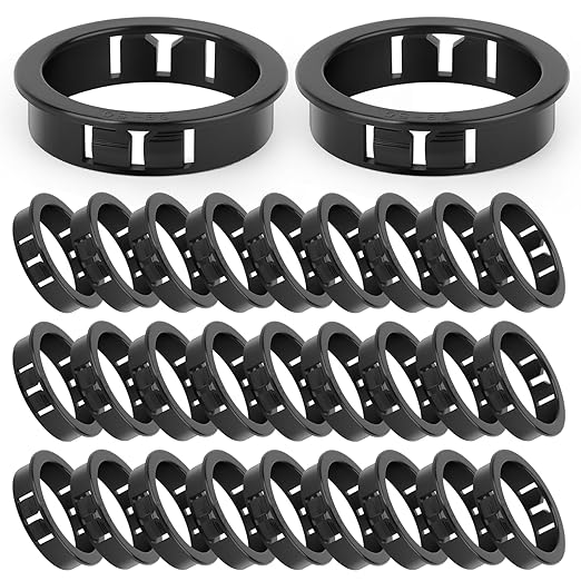 GAGIRA 30PCS 2" Black Cable Snap Bushing Grommet, Snap in Cord Bushing Protect Cables
