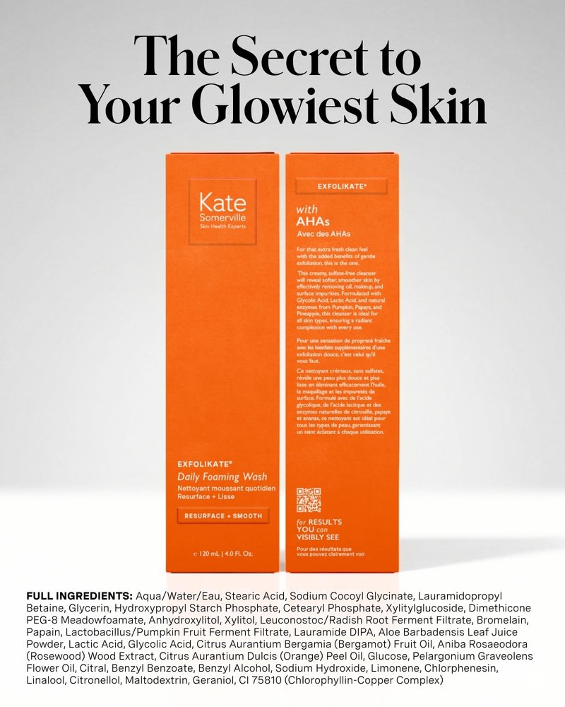 Kate Somerville ExfoliKate Cleanser – Daily Exfoliating Foaming Face Wash, Clinically Formulated Glycolic Acid and Lactic Acid Gentle Facial Scrub, Travel-Size, 1.7 Fl Oz