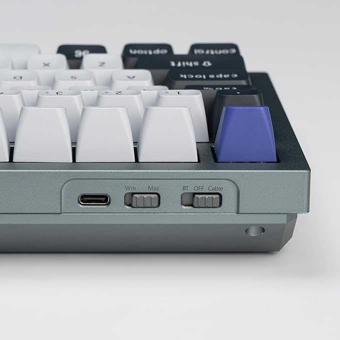 Keychron Q6 Pro Full Aluminum RGB Wireless Bluetooth Custom Mechanical Keyboard, Full-Size QMK/VIA Programmable Knob KSA Double-Shot PBT Keycap Hot-Swappable Red Switch, Mac Windows Linux - Grey