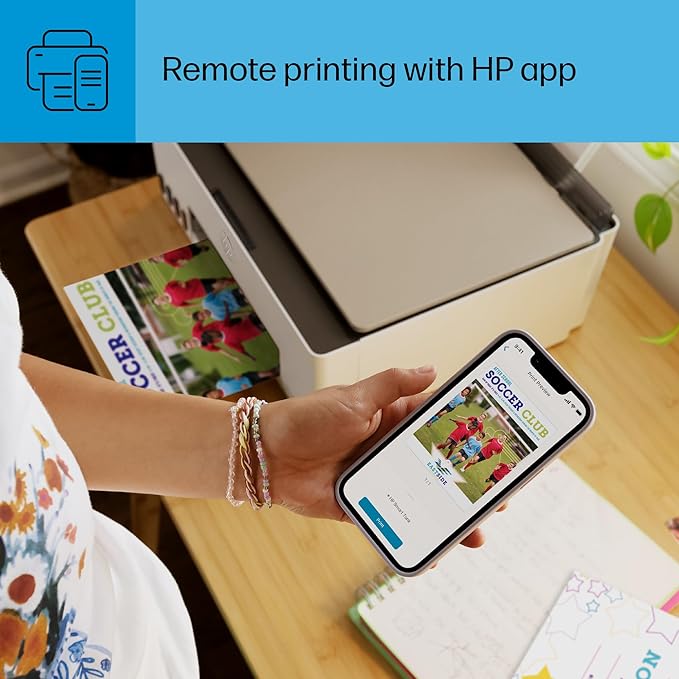 HP Smart Tank 5000 Wireless All-in-One Ink Tank Printer, Scanner, Copier with 2 Years of Ink Included, Best-for-Home, Cartridge-Free, Refillable and AI-Enabled. (5D1B6A)