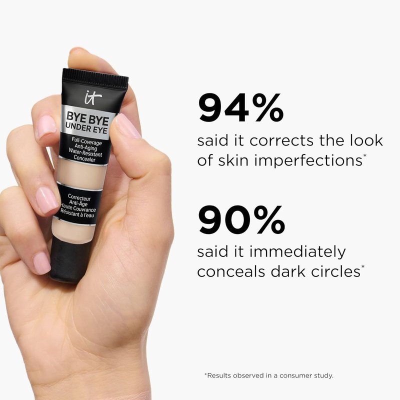 IT Cosmetics Bye Bye Under Eye Concealer - Water-Resistant, 24-Hour Full Coverage for Dark Circles & Fine Lines | 0.4 fl oz