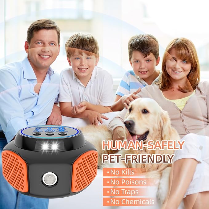 2026 360Â°Ultrasonic Mouse Repellent Plug in Indoor Pest Control for Rodent Mice Rat Squirrel Bat Roach Spider Ant Bug,Electronic Repellent Device Mouse Traps for Basement House Kitchen Garage(2pack)