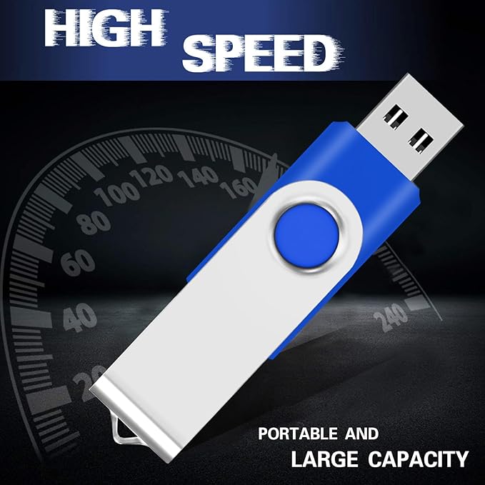 200 Packs of 1GB Bulk Flash Drive EASTBULL FAT32 USB Drives Pack 1G (Blue)