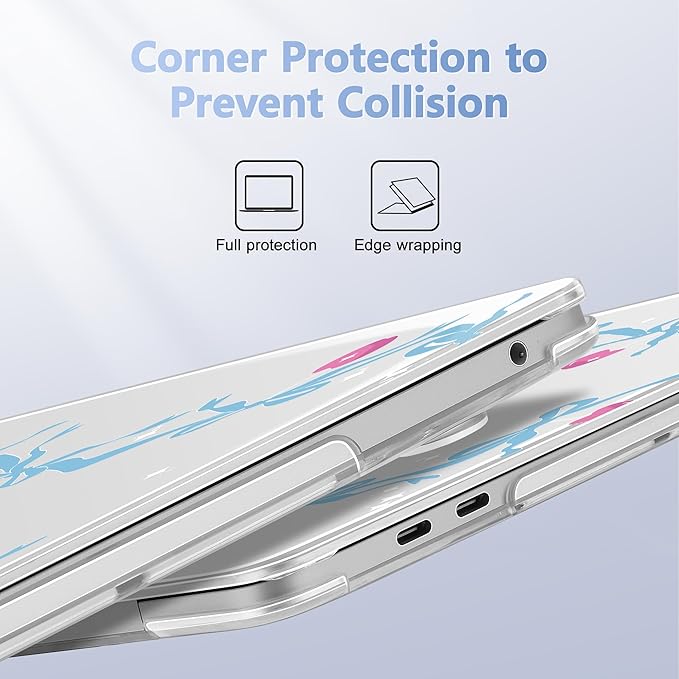 Lepeoac Case for MacBook Pro 13 inch Case M2 2022-2016 A2338 M1 A2251 A2289 A2159 A1989 A1708 A1706, Plastic Hard Shell + Keyboard Cover + Dust Plug, Cherry Bow