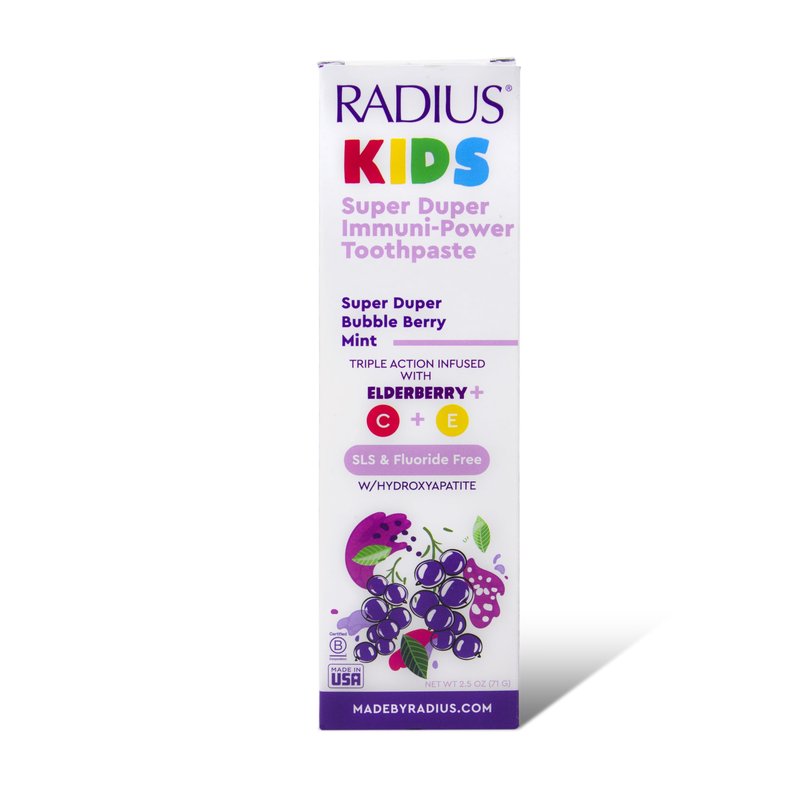 Radius Kids Super Duper Immunity Power Toothpaste 2.5 Oz - Super Duper Bubble Berry Mint - Pack of 3