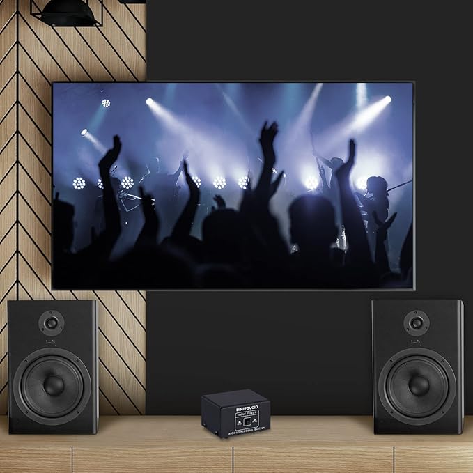 JINGFENG Audio Switcher RCA 2 in 1 Out/1 in 2 Out A/B Switch Stereo Audio Splitter Box with No Distortion RCA Jack for Switching Between Computer Speakers and Headphones