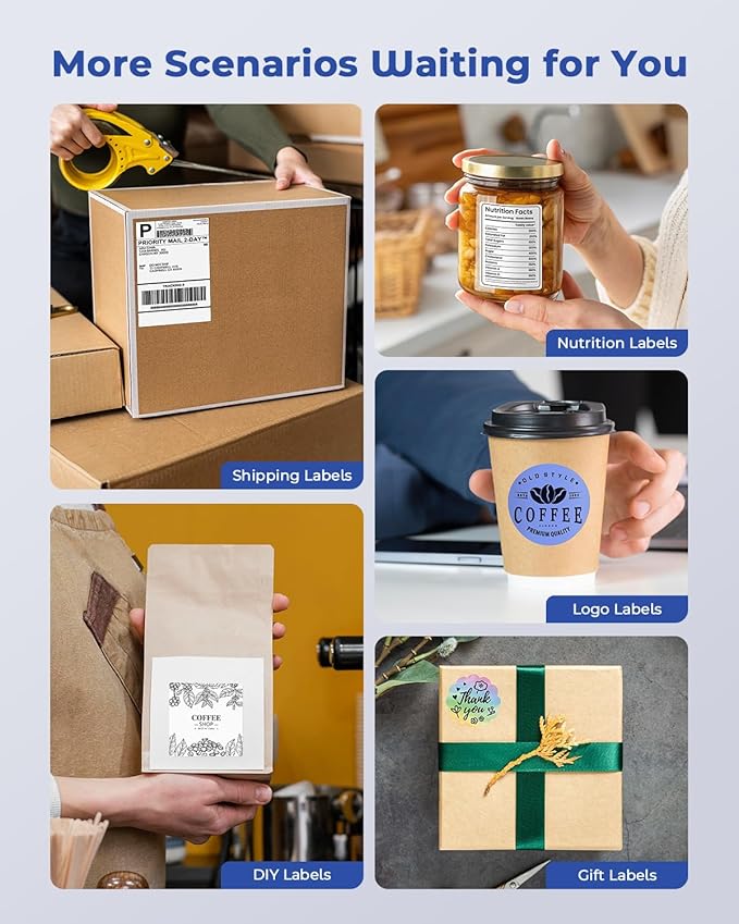 Phomemo Label Printer, Bluetooth M421 4 x 6 Shipping Label Printer, Thermal Portable Printers for Shipping, Warehouse, Barcode, Address,Compatible with Phone & PC