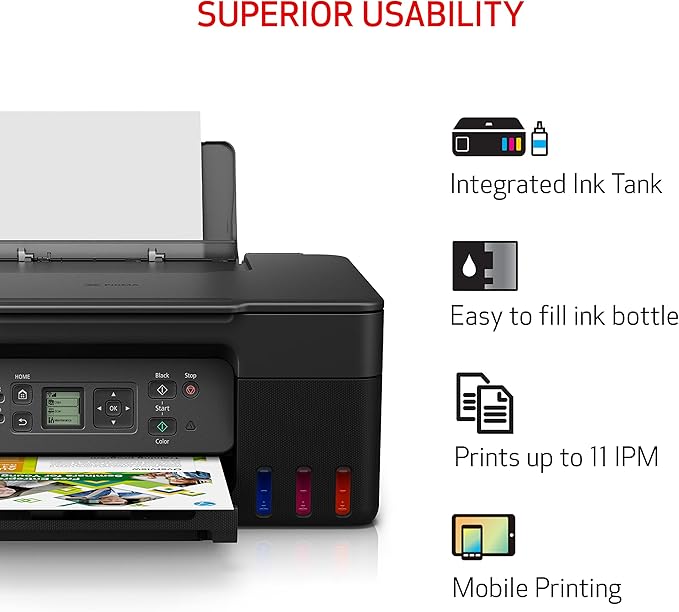 Canon MegaTank G3270 All-in-One Wireless Inkjet Printer, Home Use, Print, Scan and Copy