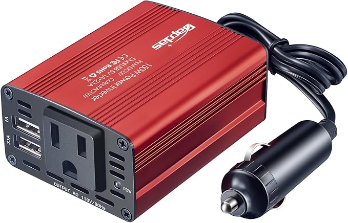Bapdas 150W Power Inverter 12v to 110v Car Adapter Outlet to Wall Plug with 3.1A Dual USB